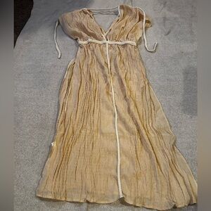 Sheer Tan Cover-Up Dress